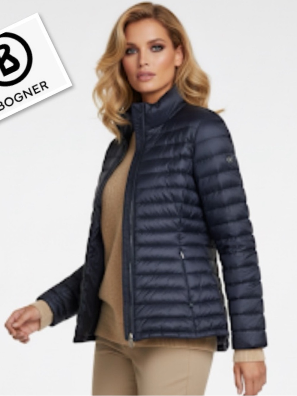 BOGNER Lightweight Down Jacket Paded Puffer jacket in Blue Size 12